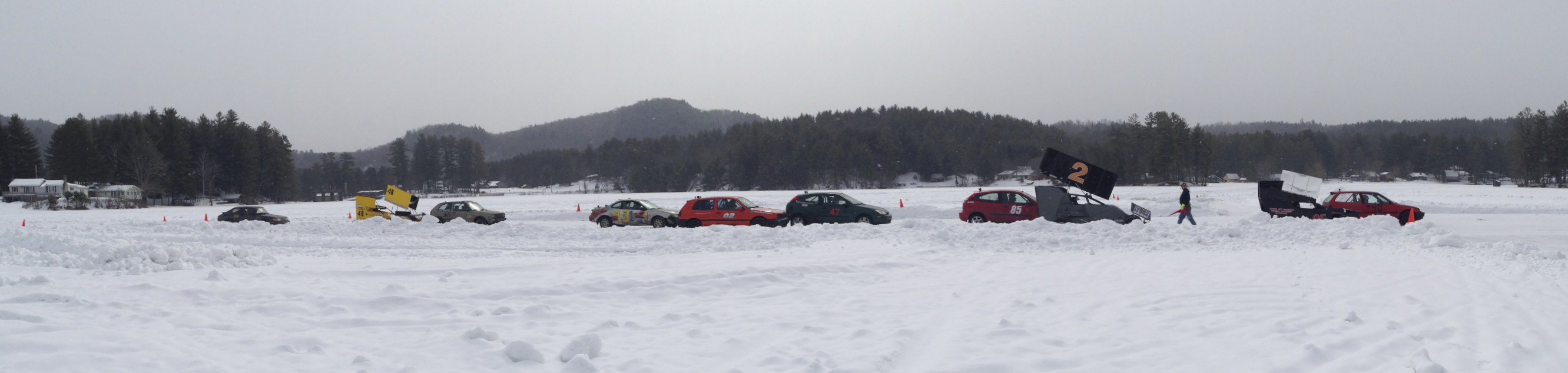 Racing action on the lake.