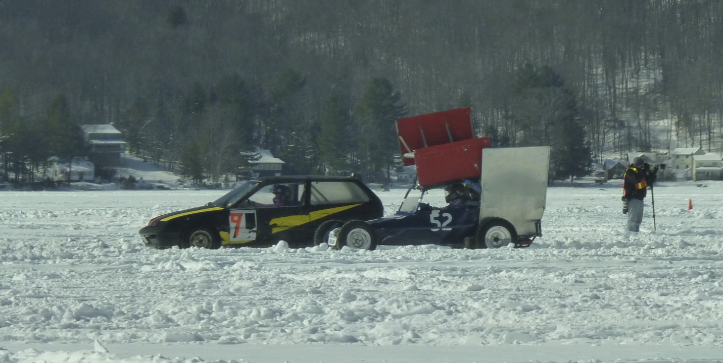 Racing action on Caroga Lake.