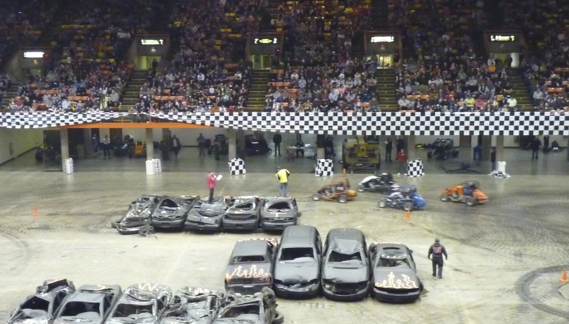 Mini sprint racing on the concrete.