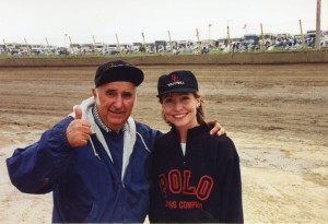 Carol knows enough to go to the top! Here's her buddy Earl Baltes famous builder and promoter of the Eldora Speedway.