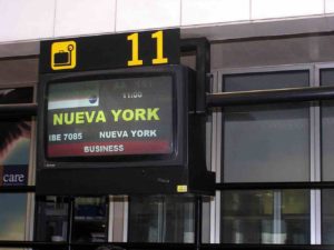 new york airline gate sign