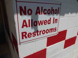 no alcohol in restrooms
