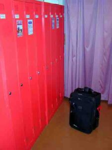 After I checked in, I had to place all of my belongings (that would fit) into a locker.