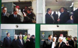 Frans entertains Malta's prime minister in the upper left photo and Malta's president in bottom left photo