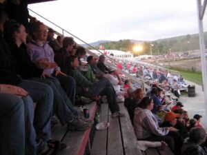 The crowd was a casual bunch as they relaxed in the old covered grandstand.