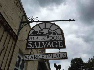 black dog salvage sign