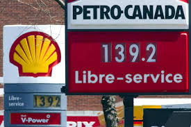 canadian gas price sign