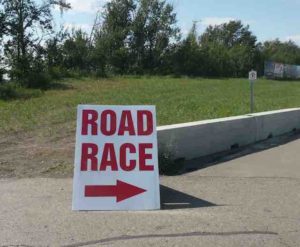 road race sign