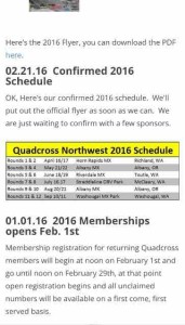 northwest quadcross schedule