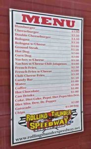 rolling thunder menu