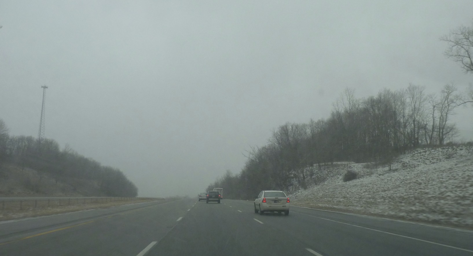 It was a long snowy drive after the races.