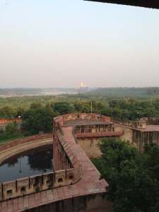 Agra fort view of taj mahal