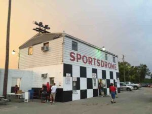 sportsdrome sign building